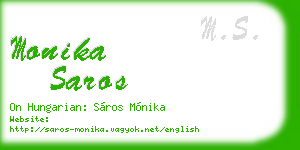monika saros business card