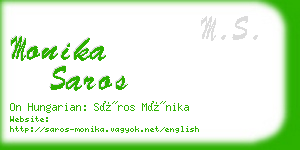 monika saros business card